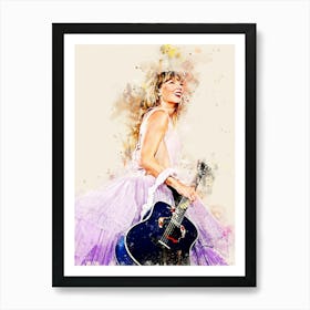 Taylor Swift Watercolor Painting 2 Art Print