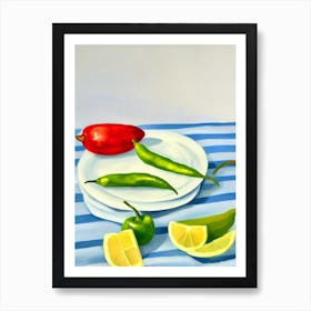 Serrano Pepper Tablescape vegetable Art Print