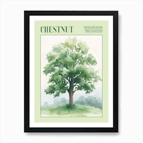 Chestnut Tree Atmospheric Watercolour Painting 2 Poster Art Print