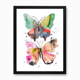 Ink Artistic Butterflies Art Print