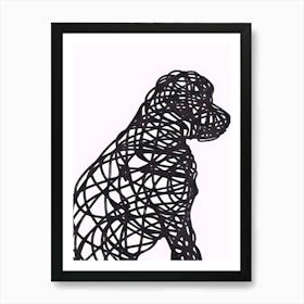 Wire Dog Sculpture Affiche