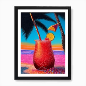 Bahama Mama Pointillism Cocktail Poster Art Print