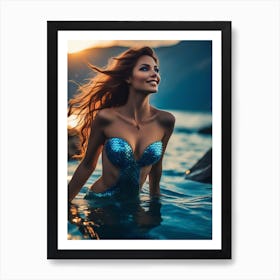 Mermaid In The Sun Art Print