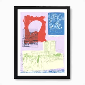 Barcelona Collage Art Print