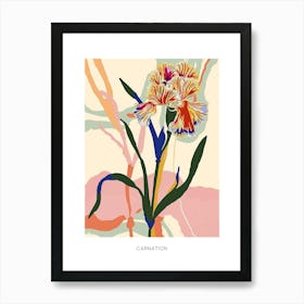 Colourful Flower Illustration Poster Carnation 3 Art Print