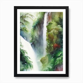 Millaa Millaa Falls, Australia Water Colour  (2) Art Print