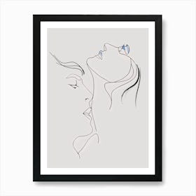 Blind Love Outline Art Print