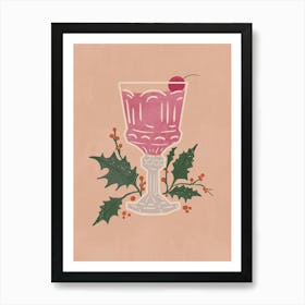 Holly Berry Cocktail Art Print