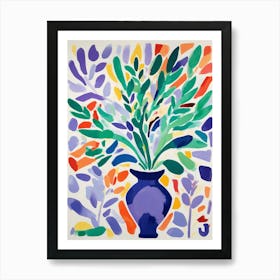 Lilac abstract Vase Of Flowers Art Print