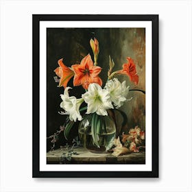 Baroque Floral Still Life Amaryllis 5 Art Print