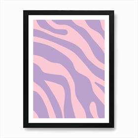 Pink And Purple Retro Lines Art Print