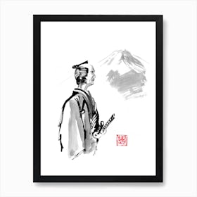 Samurai And Fujisan Art Print