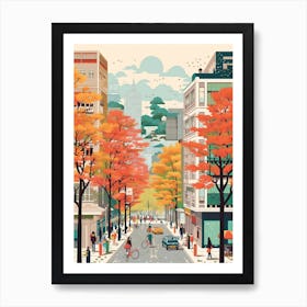 Tokyo In Autumn Fall Travel Art 4 Art Print