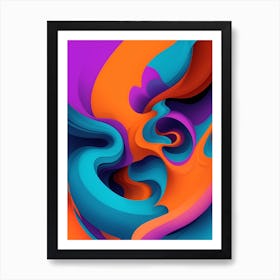 Abstract Colorful Waves Vertical Composition 31 Art Print