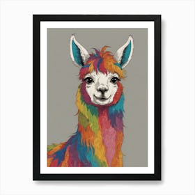 Rainbow Llama 5 Art Print