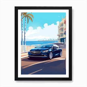 A Buick Regal In French Riviera Car Illustration 1 Art Print