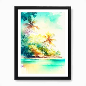 The Cook Islands Cook Islands Watercolour Pastel Tropical Destination Art Print