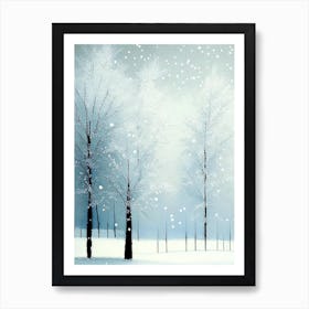 Winter Scenery, Snowflakes, Rothko Neutral 1 Art Print