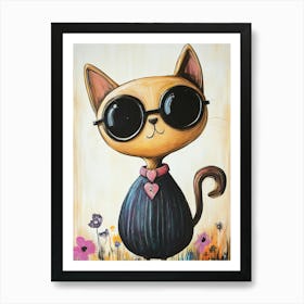 Cat In Sunglasses 1 Art Print