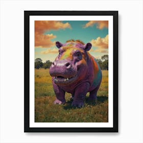 Colorful Hippo Art Print