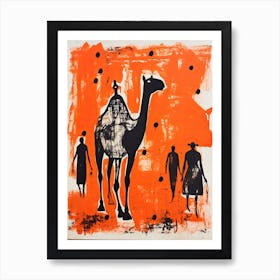 Camel, Woodblock Animal Drawing 3 Art Print