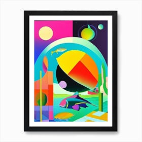 Pisces Planet Abstract Modern Pop Space Art Print