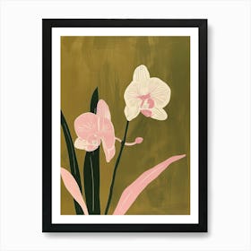 Pink & Green Orchid 2 Art Print