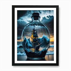 Boat in a bottle Art Print