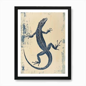 Minimalist Lizard Block Print 3 Art Print