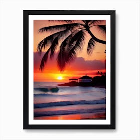 Sunset At The Beach 332 Art Print