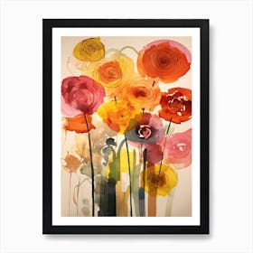 Ranunculus Flower Illustration 3 Art Print