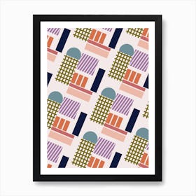 Multi Shapes Diagonal  Art Print