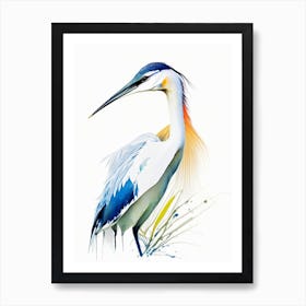 Cocoi Heron Impressionistic 3 Art Print