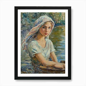 Girl In A Boat Art Print