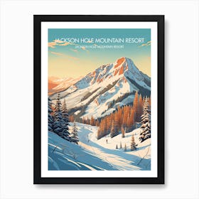 Poster Of Jackson Hole Mountain Resort   Wyoming, Usa, Ski Resort Illustration 1 Art Print