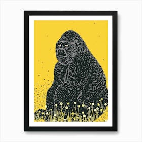 Yellow Mountain Gorilla 1 Art Print