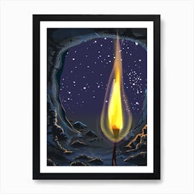 Candle In A Cave Art Print