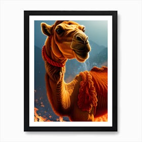 Camel In Fire Art Print