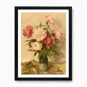 Peonies In A Vase 7 Art Print