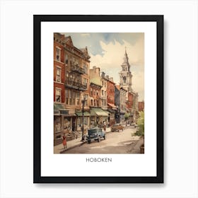 Hoboken Watercolor 4travel Poster Art Print