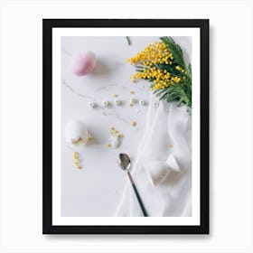 Easter Eggs And Flowers 1 Art Print