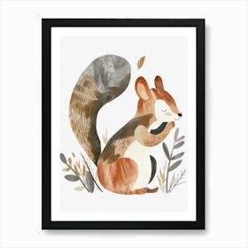 Charming Nursery Kids Animals Squirrel 4 Art Print