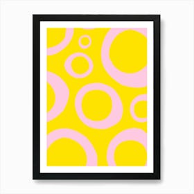 Abstract floating circles Art Print