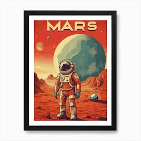 Retro Planet Mars Art Print
