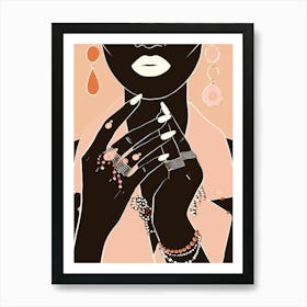 Black Woman With Jewelry Art Print