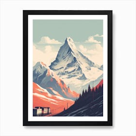 Chamonix France 2 Hiking Trail Landscape Art Print