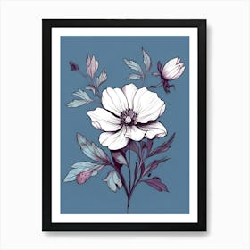 Flower Drawing Art Print