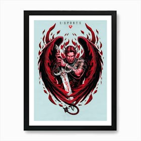 Devil With Sword Art Print