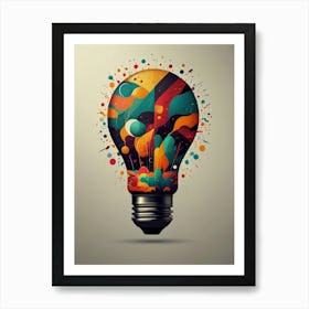 Abstract Light Bulb Art Print