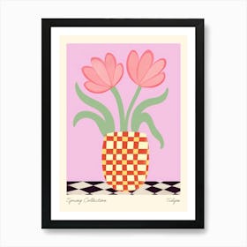 Spring Collection Tulips Flower Vase 1 Art Print